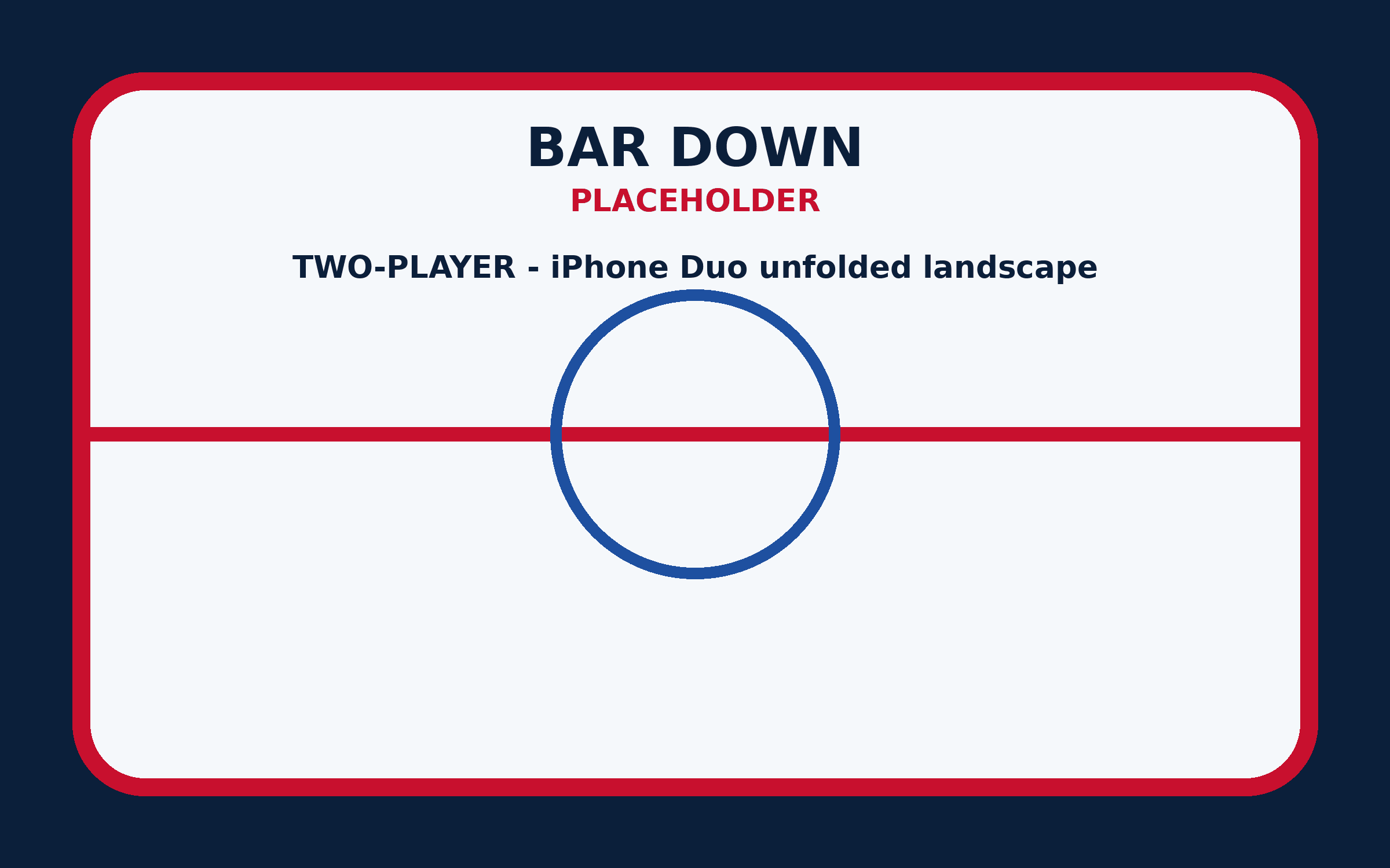 Two-player Bar Down on an unfolded iPhone Duo